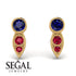 Bezel Sapphire Earrings In Pear Shaped - Aniya No. 58 image 2