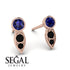 Bezel Sapphire Earrings In Pear Shaped - Aniya No. 44 image 2
