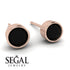 Bezel Stud Black Diamond Earrings - Royal No. 8 image 2