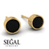 Bezel Stud Black Diamond Earrings - Royal No. 7 image 2