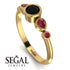 Bezel Symmetrical Black Diamond Ring - Ivy No. 52 image 2