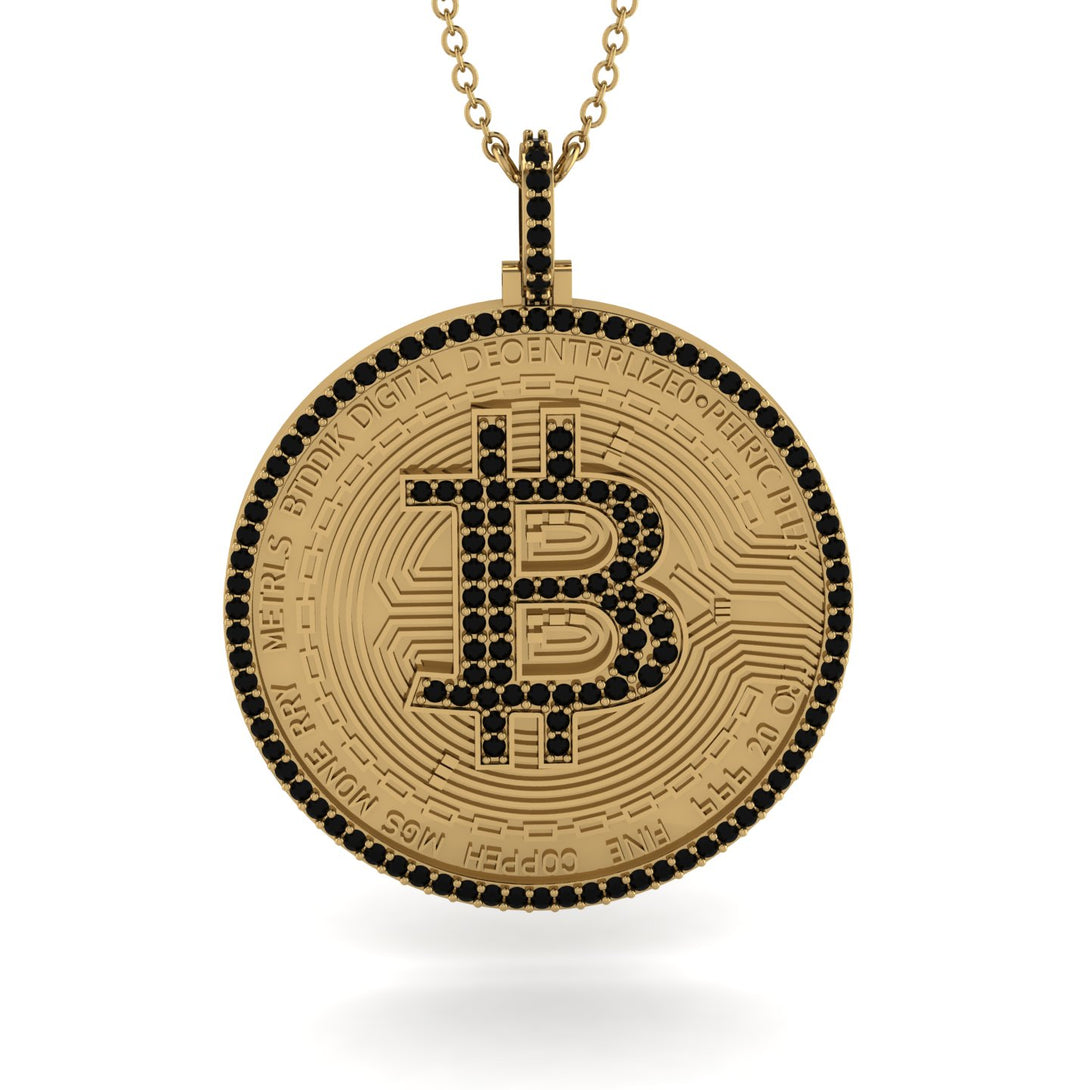 Bitcoin Black Diamond Round Pendant - Easton No. 19