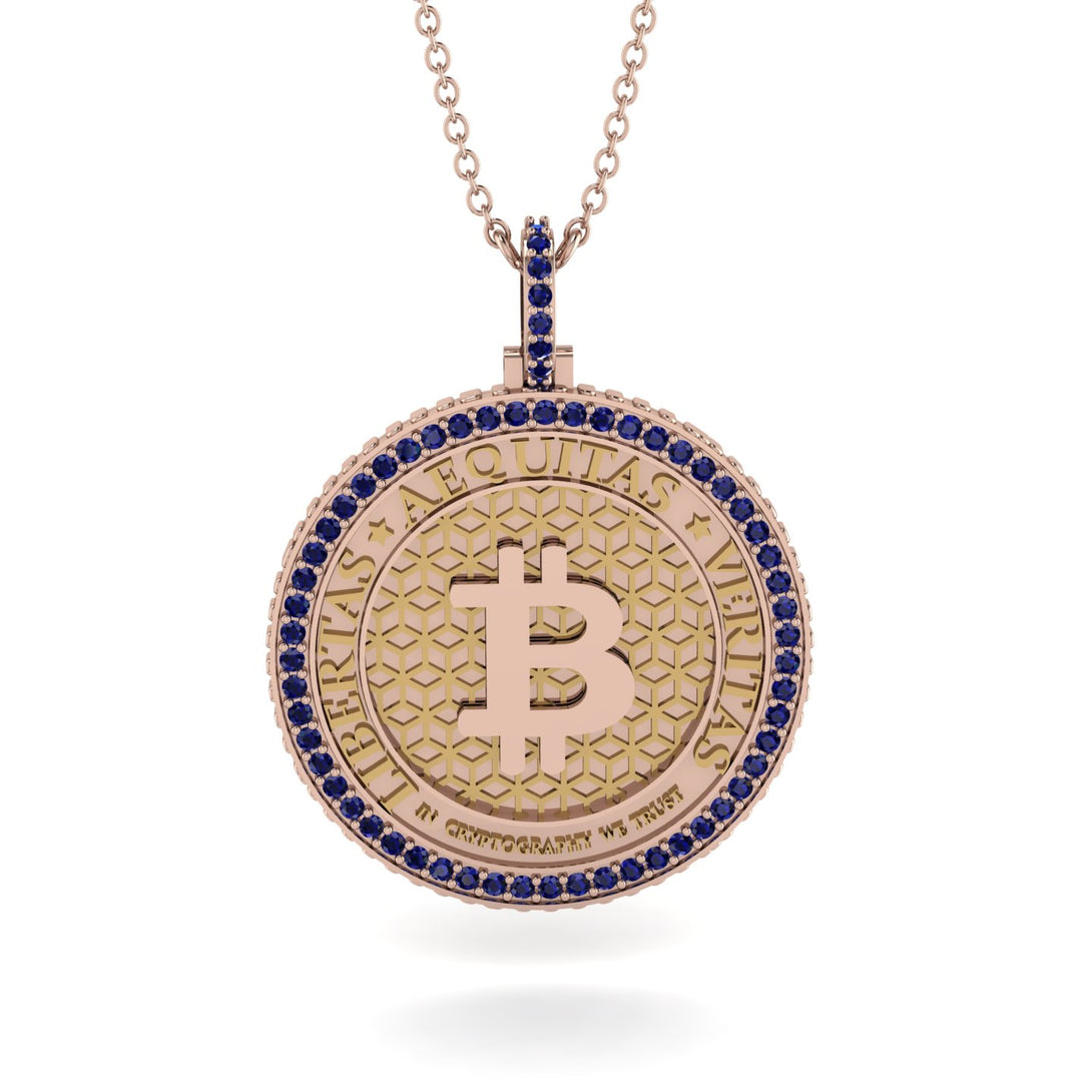 Bitcoin Sapphire Necklace - Cooper No. 38