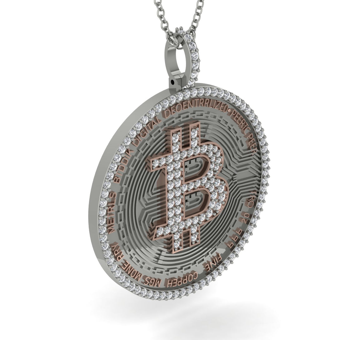 Bitcoin Diamond Round Pendant - Easton No. 6