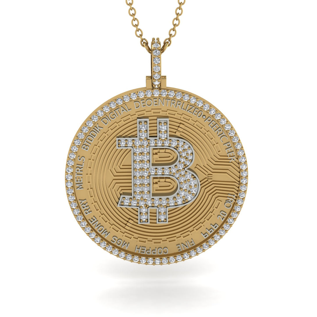 Bitcoin Diamond Round Pendant - Easton No. 7