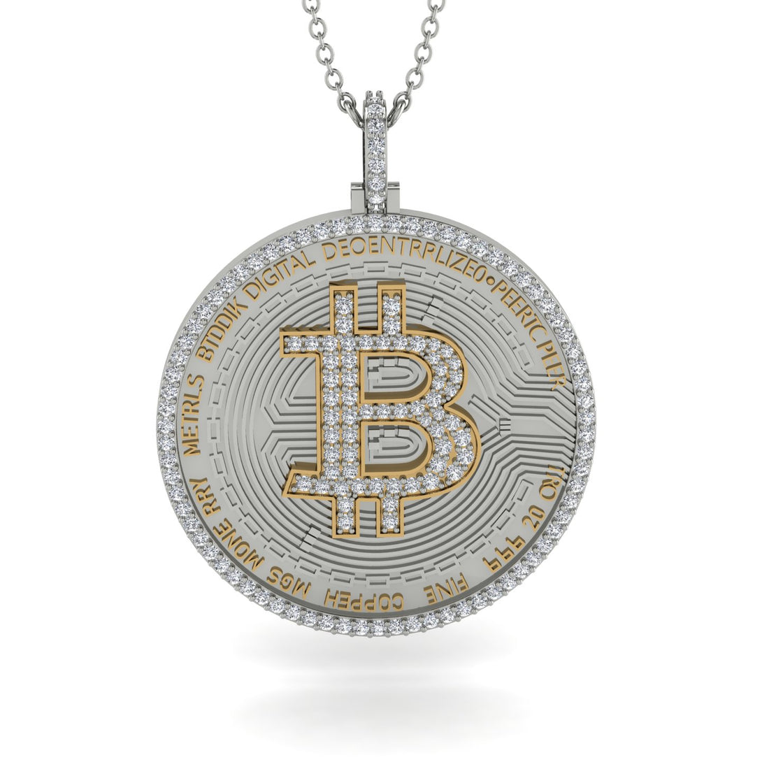 Bitcoin Diamond Round Pendant - Easton No. 3