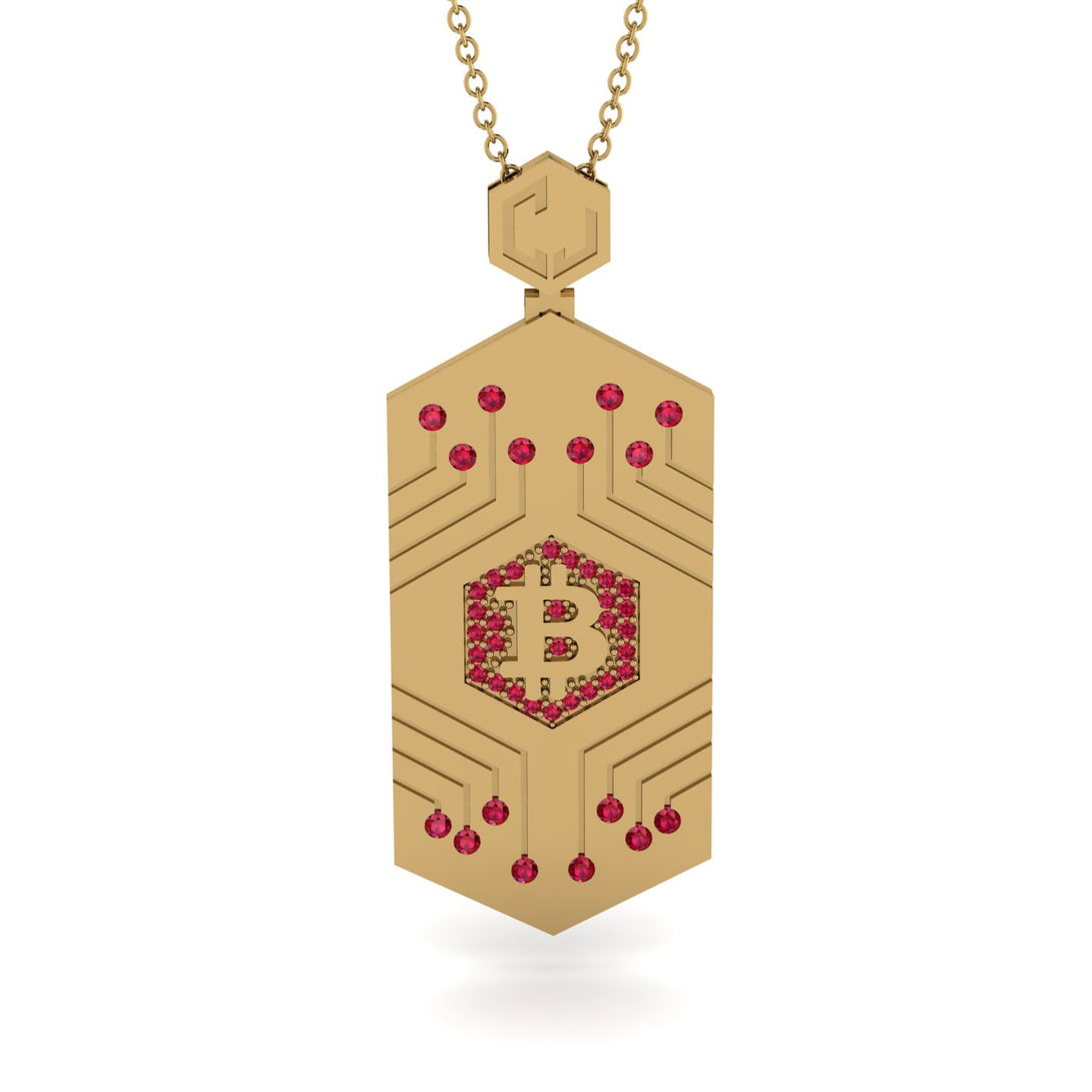 Bitcoin Ruby Dog Tag - Connor No. 10 – Segal Jewelry
