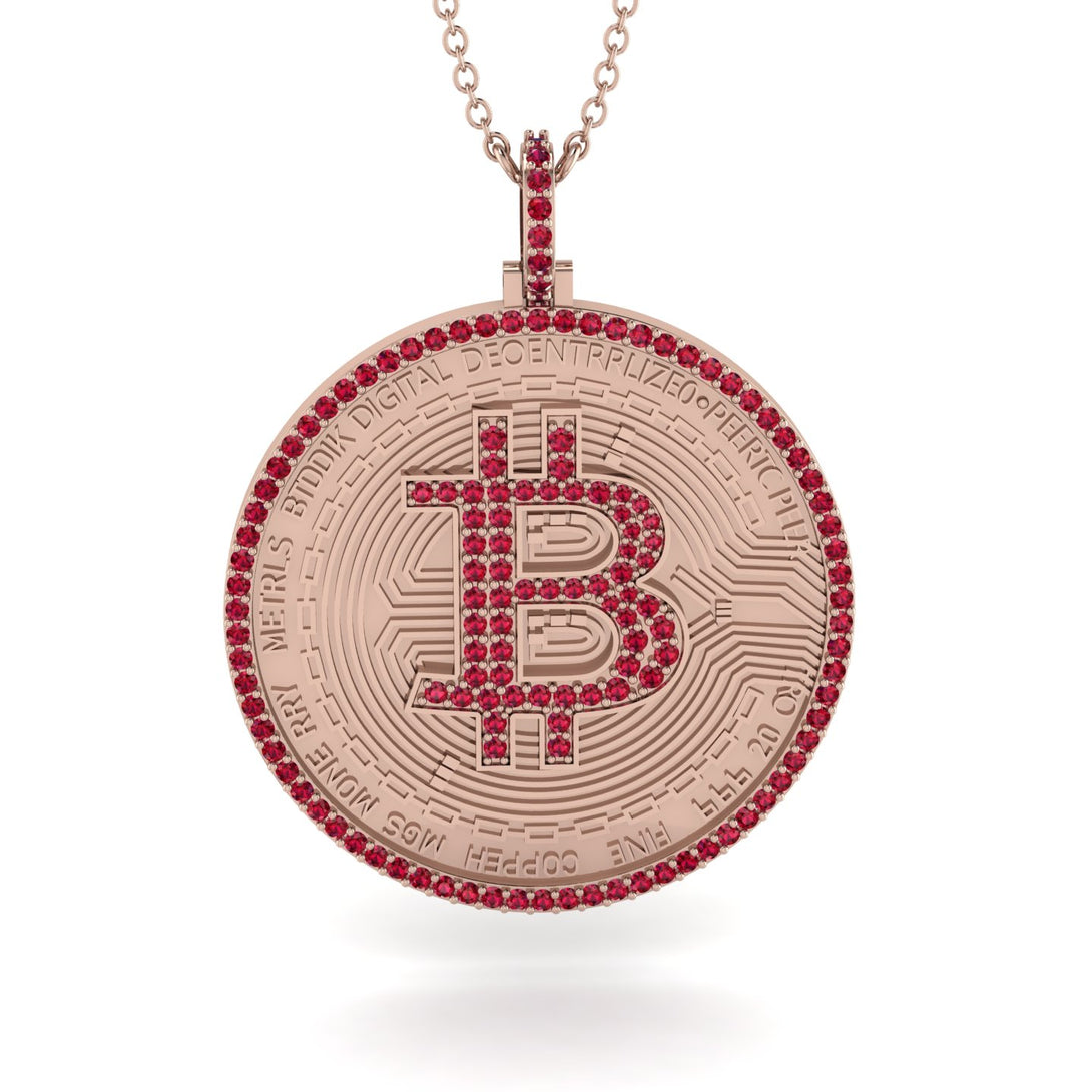 Bitcoin Ruby Round Pendant - Easton No. 32