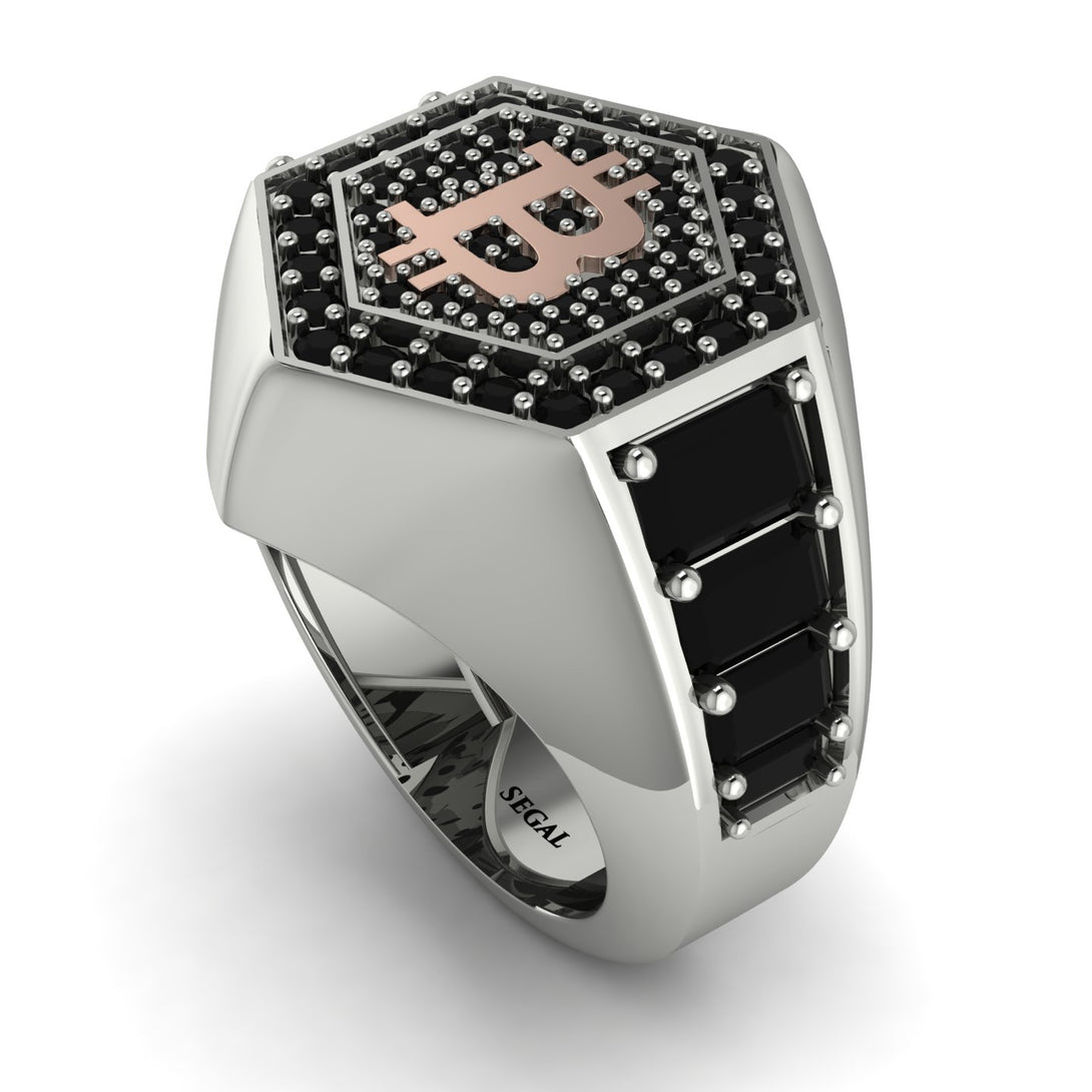 Bitcoin Black Diamond Signet Ring - Axel No. 24