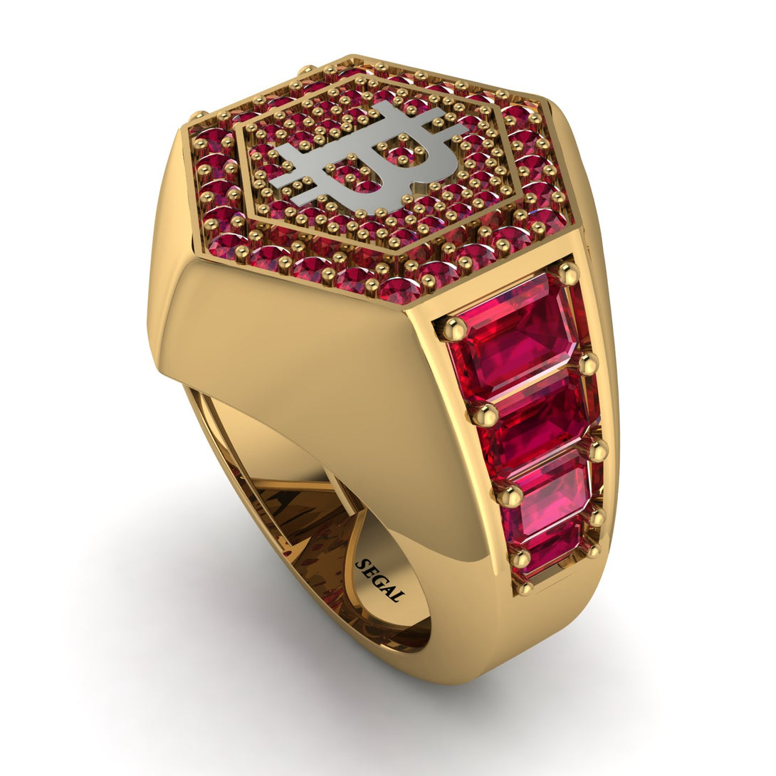 Bitcoin Ruby Signet Ring - Axel No. 34