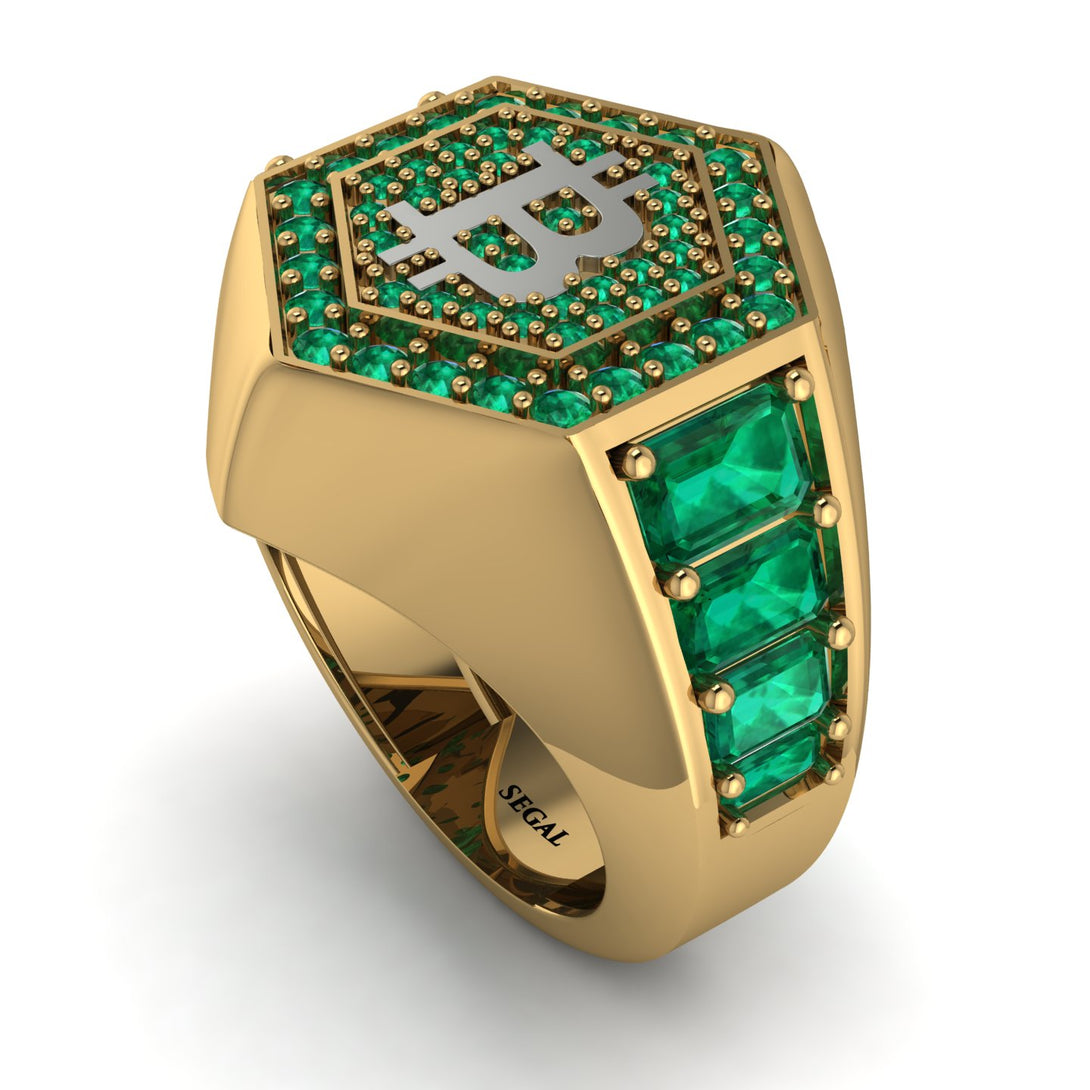 Bitcoin Emerald Signet Ring - Axel No. 16