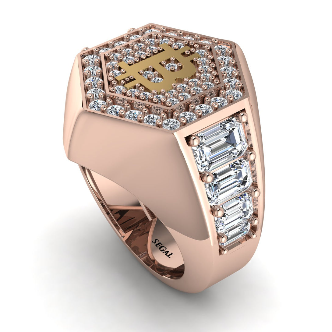 Bitcoin Diamond Signet Ring - Axel No. 2