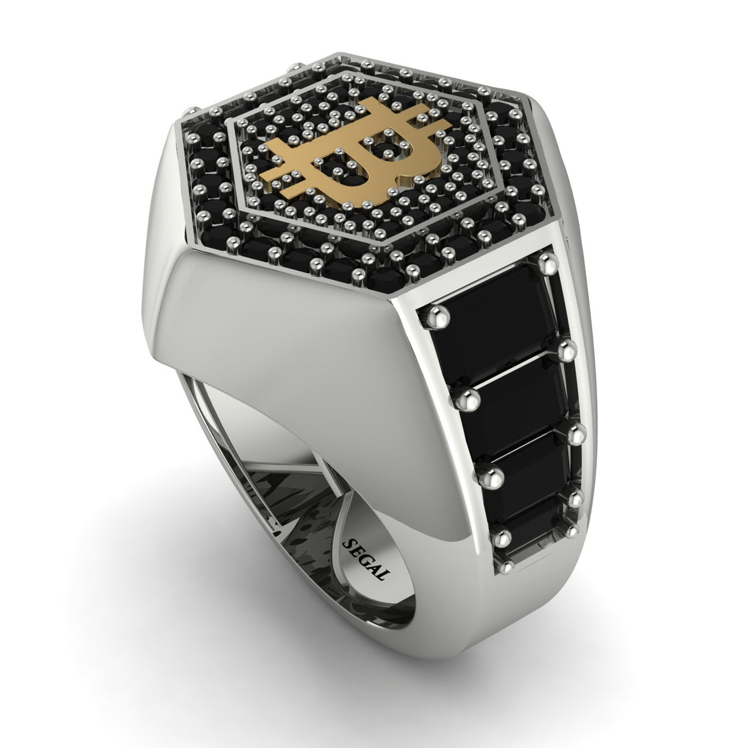 Bitcoin Black Diamond Signet Ring - Axel No. 21