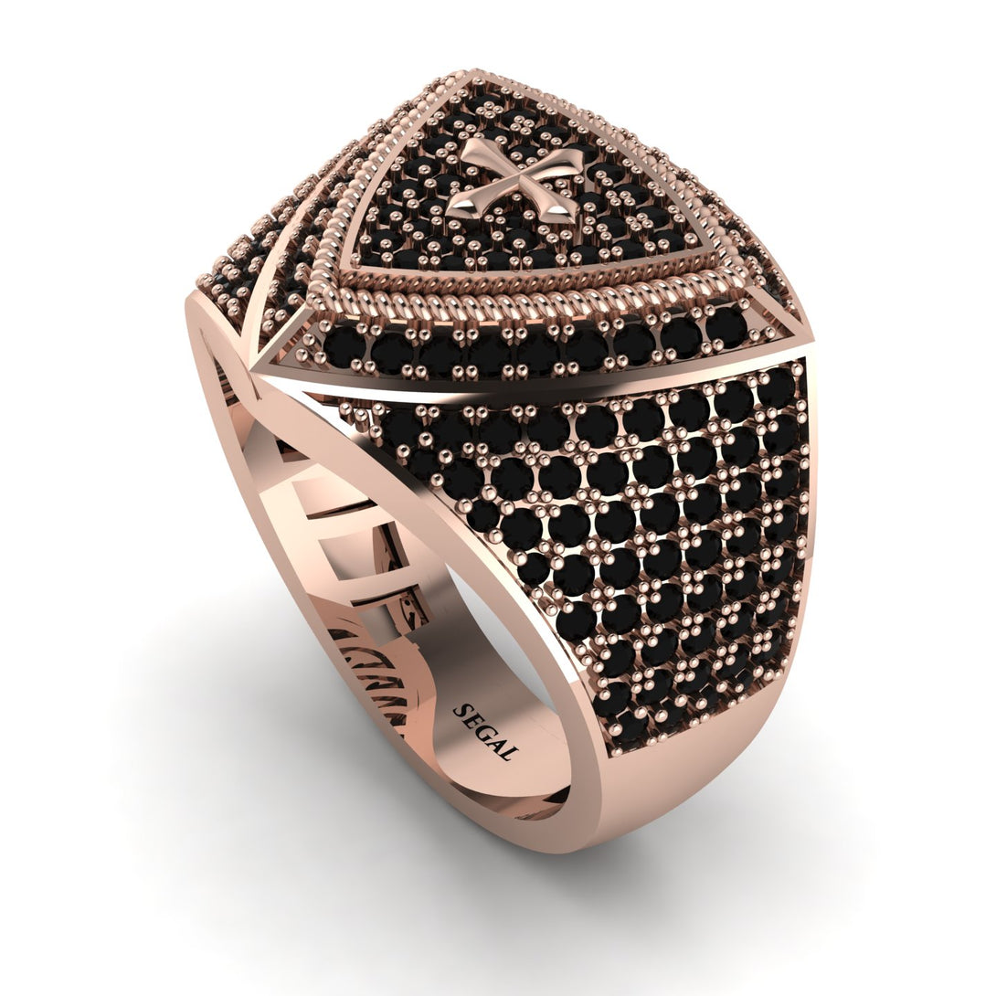 Black Diamond Men Signet Ring - Roger No. 23