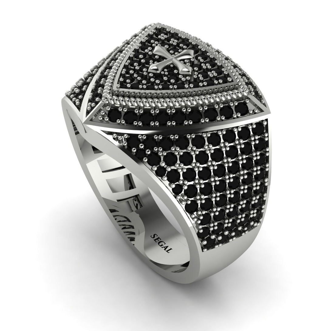Black Diamond Men Signet Ring - Roger No. 27