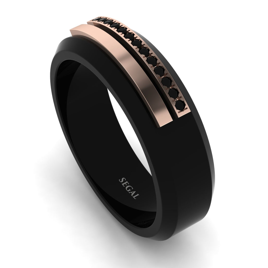 Black Titanium Black Diamond Ring - George No. 8