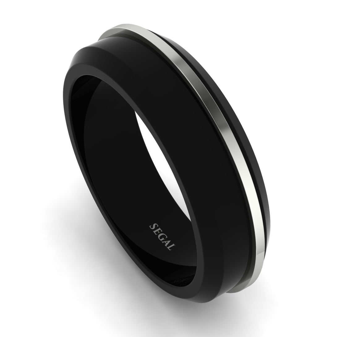 Black Titanium Gold Wedding Ring - Paul No. 3