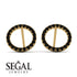 Circle Stud Black Diamond Earring - Lucille No. 7 image 2