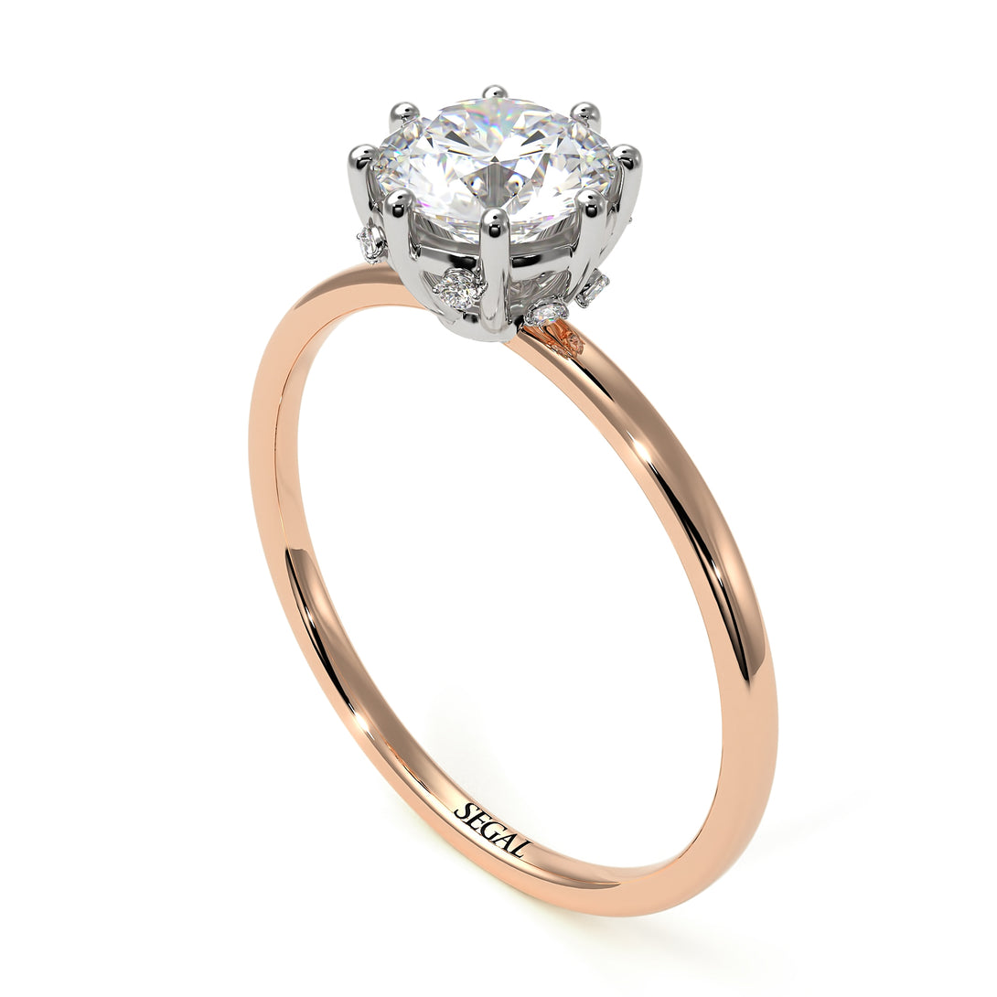 Two Tones Classic Diamond Ring With Hidden Stones - Elliana No. 18