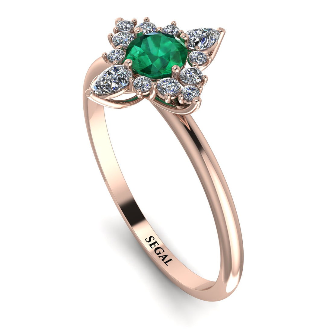 Compass Emerald Engagement Ring - Rose No. 5