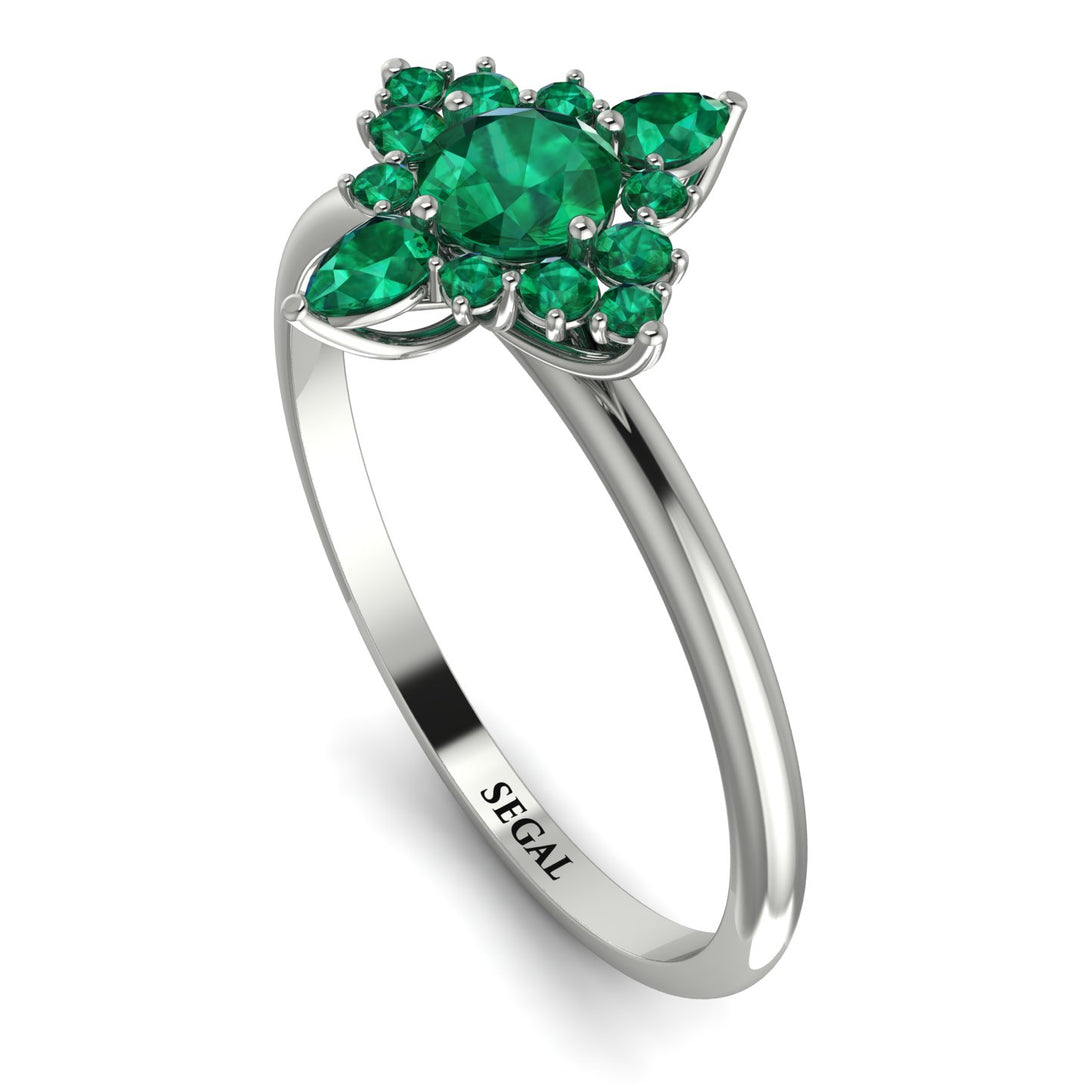 Compass Emerald Engagement Ring - Rose No. 21