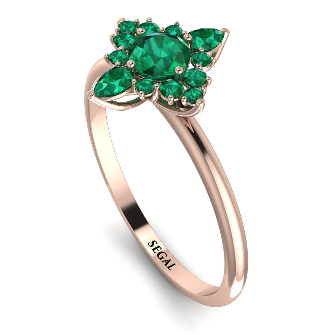 Compass Emerald Engagement Ring - Rose No. 20