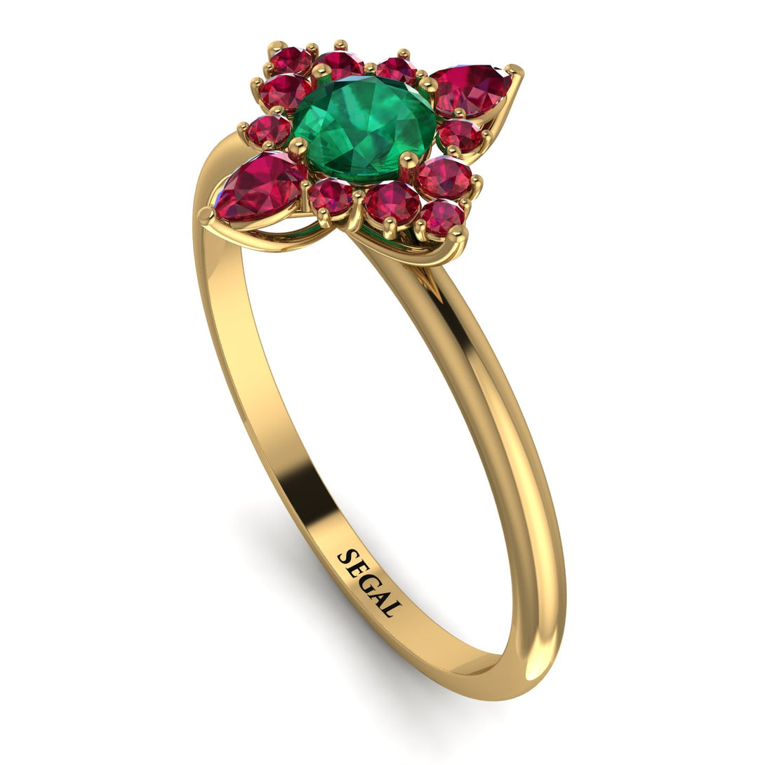 Compass Emerald Engagement Ring - Rose No. 49