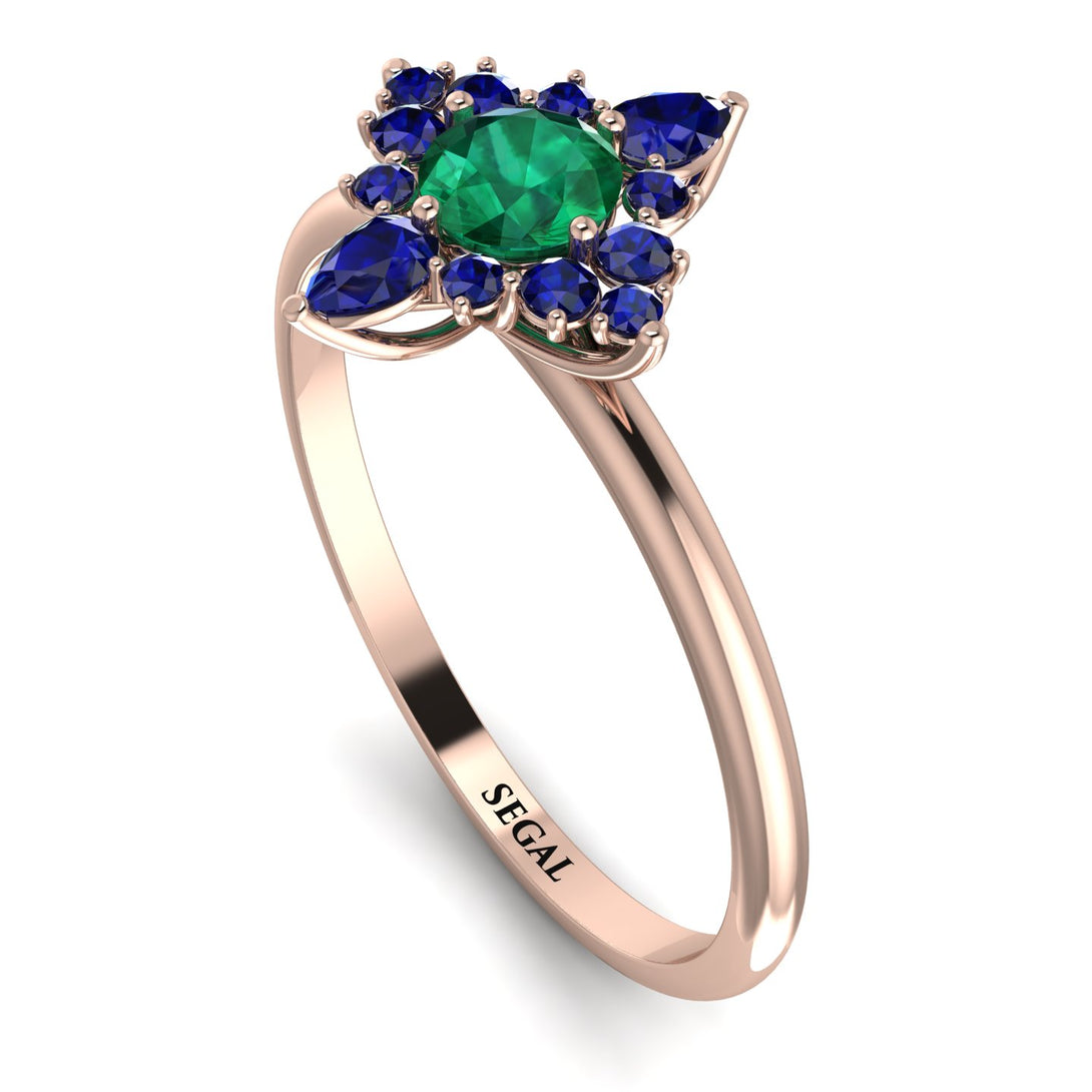 Compass Emerald Engagement Ring - Rose No. 65
