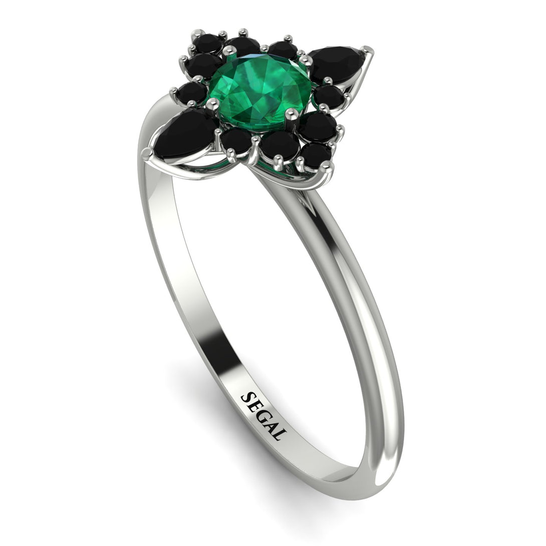 Compass Emerald Engagement Ring - Rose No. 36