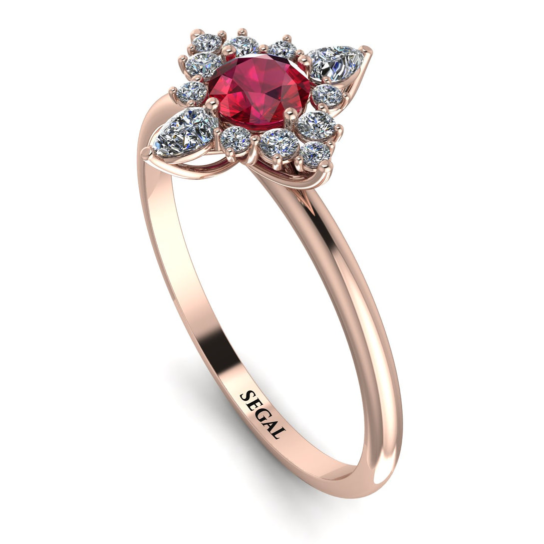 Compass Ruby Engagement Ring - Rose No. 11