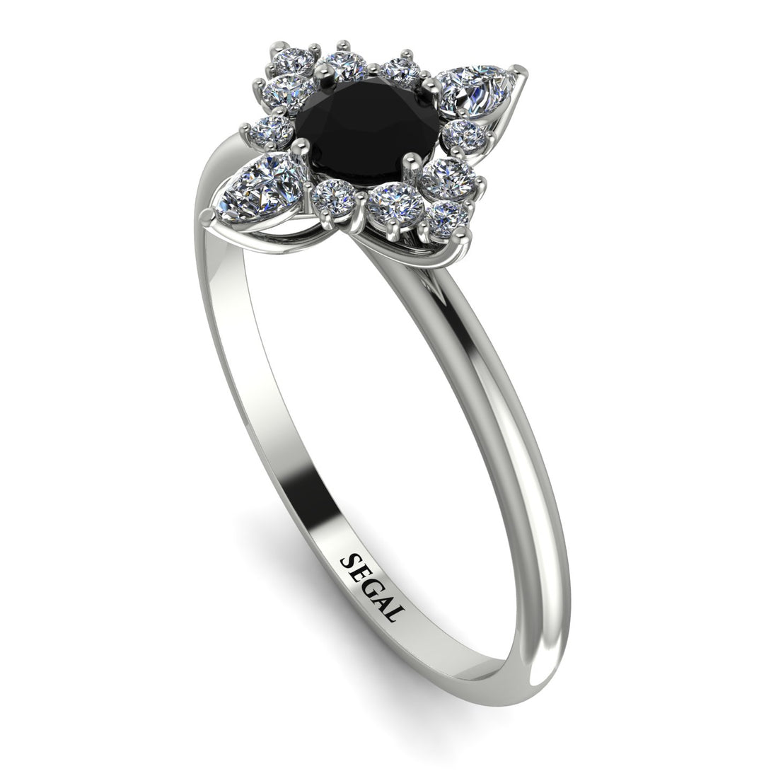 Compass Black Diamond Engagement Ring - Rose No. 9