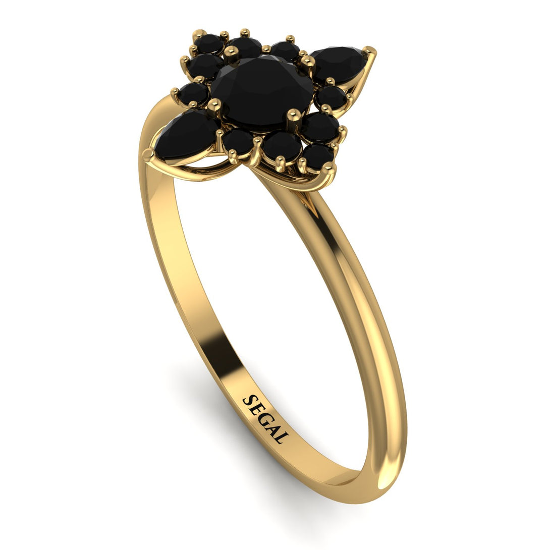 Compass Black Diamond Engagement Ring - Rose No. 37