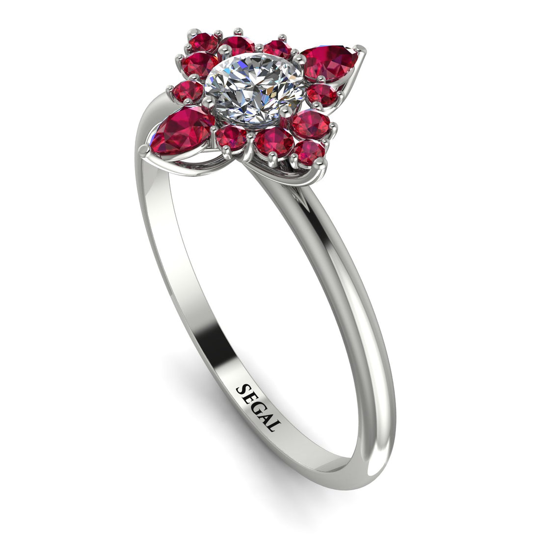 Compass Diamond Engagement Ring - Rose No. 48
