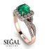 Cushion Cut Emerald Milgrain Engagement Ring - Adelyn No. 5 image 10