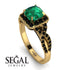 Cushion Cut Emerald Milgrain Engagement Ring - Adelyn No. 34 image 10