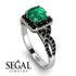 Cushion Cut Emerald Milgrain Engagement Ring - Adelyn No. 36 image 10