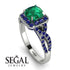 Cushion Cut Emerald Milgrain Engagement Ring - Adelyn No. 66 image 10