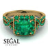 Cushion Cut Emerald Milgrain Engagement Ring - Adelyn No. 19 image 2