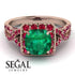 Cushion Cut Emerald Milgrain Engagement Ring - Adelyn No. 50 image 2