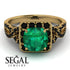 Cushion Cut Emerald Milgrain Engagement Ring - Adelyn No. 34 image 2