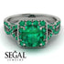 Cushion Cut Emerald Milgrain Engagement Ring - Adelyn No. 21 image 2