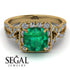 Cushion Cut Emerald Milgrain Engagement Ring - Adelyn No. 4 image 2