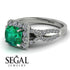 Cushion Cut Emerald Milgrain Engagement Ring - Adelyn No. 6 image 3