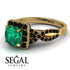 Cushion Cut Emerald Milgrain Engagement Ring - Adelyn No. 34 image 3