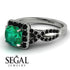 Cushion Cut Emerald Milgrain Engagement Ring - Adelyn No. 36 image 3