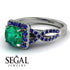 Cushion Cut Emerald Milgrain Engagement Ring - Adelyn No. 66 image 3