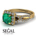Cushion Cut Emerald Milgrain Engagement Ring - Adelyn No. 4 image 3