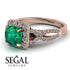 Cushion Cut Emerald Milgrain Engagement Ring - Adelyn No. 5 image 3
