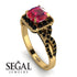 Cushion Cut Ruby Milgrain Engagement Ring - Adelyn No. 40 image 10