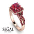 Cushion Cut Ruby Milgrain Engagement Ring - Adelyn No. 56 image 10